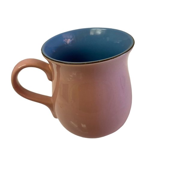 Collectible Coffee Cup Mug Cat Sitting Pink Blue Floral 4" x 3" - Picture 3 of 6